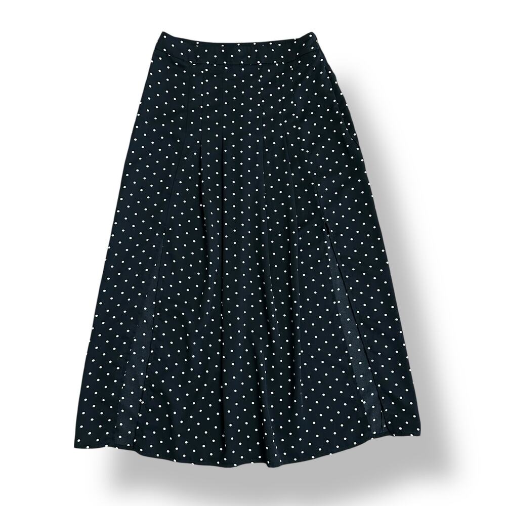 Nasty Gal Black White‎ Polka Dot Midi Skirt Size M nwot Vintage Style Flowy